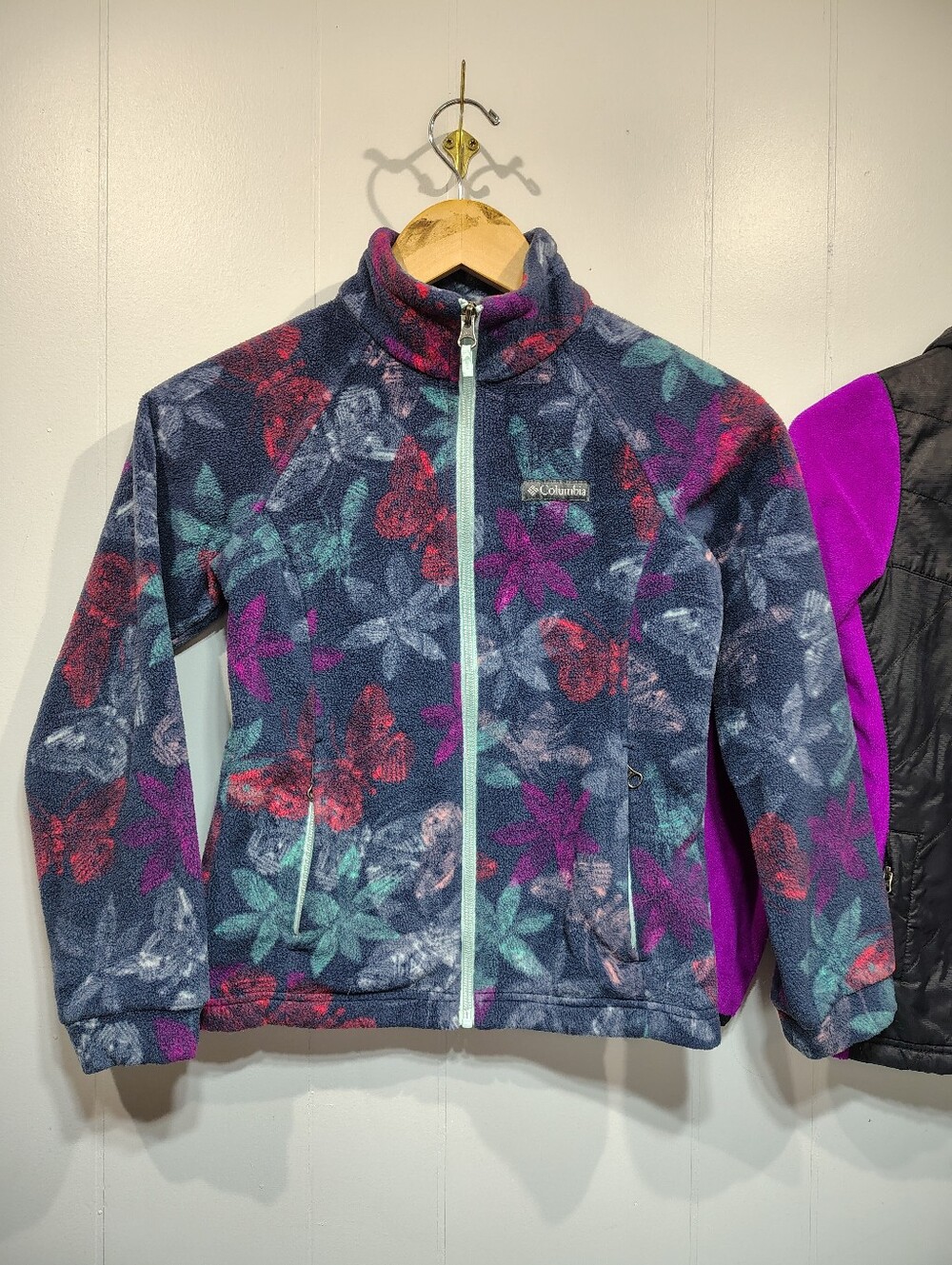 Columbia Girls Size M 10/12 Jacket Lot Benton Springs Fleece Hybrid Hoodie 2pc - Picture 2 of 11
